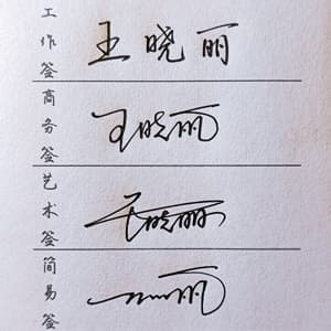 限时低价人工手写签名设计工作商务艺术简易四选一